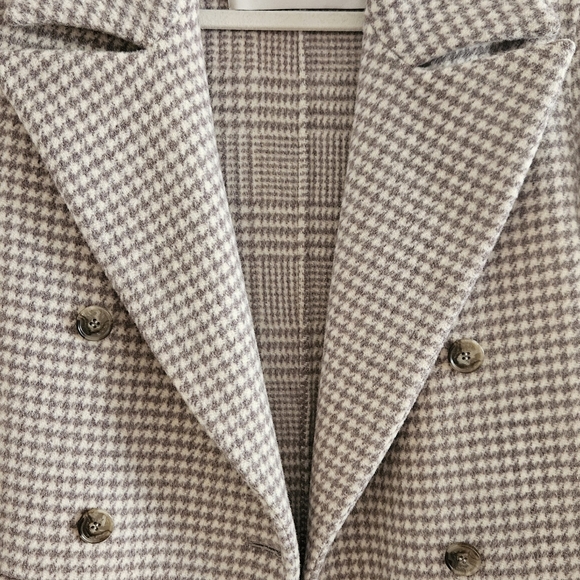 Wool coat Size M Nanushka - houndstooth cream beige and white check winter - Picture 3 of 5